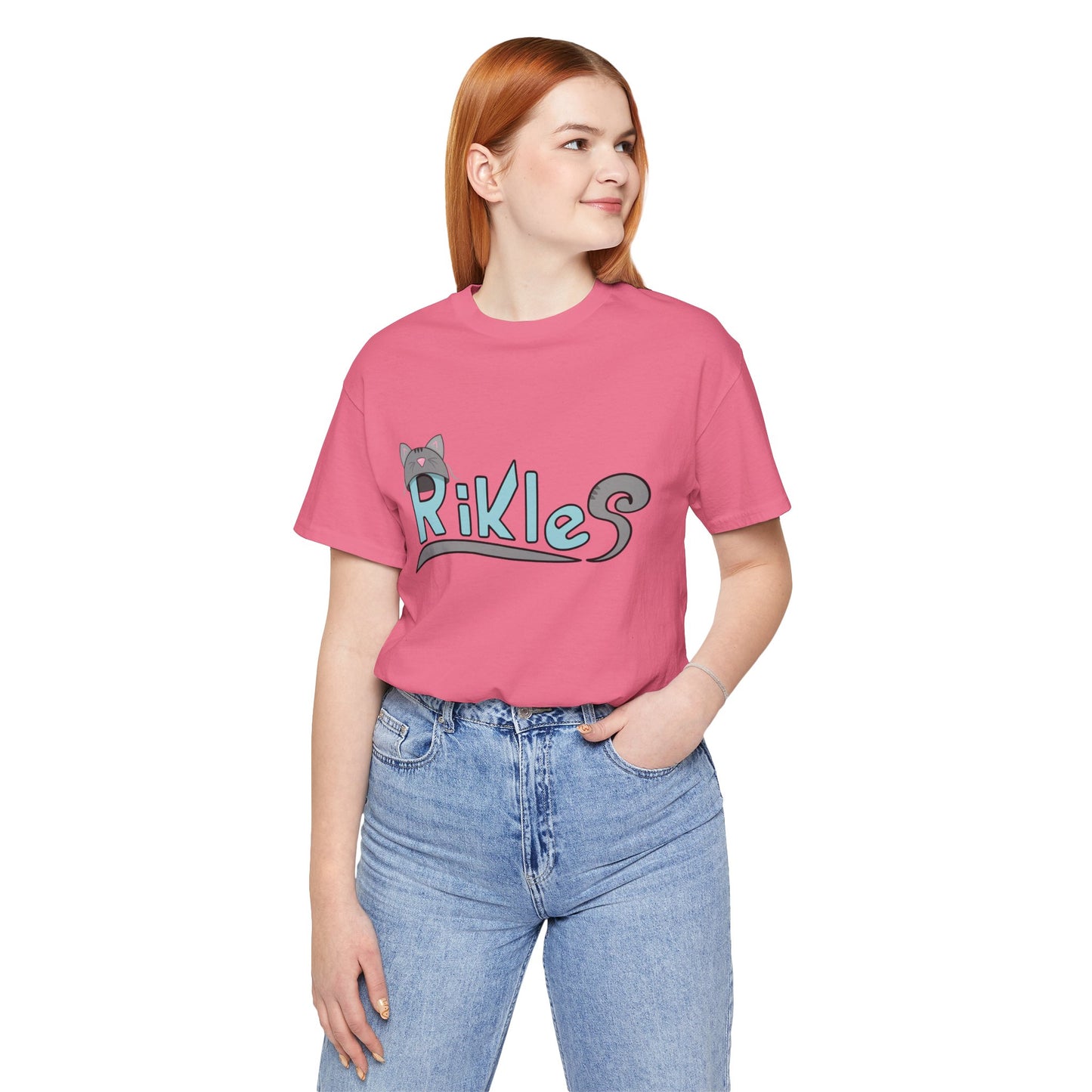 Rikles Cat DJ Graphic Tee — Retro Synthwave Gaming Shirt