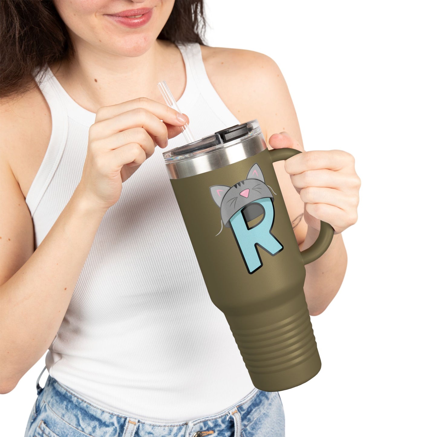 Rikles Official "Late-Night Focus" 40oz Tumbler | Aesthetic Desk Setup Mug