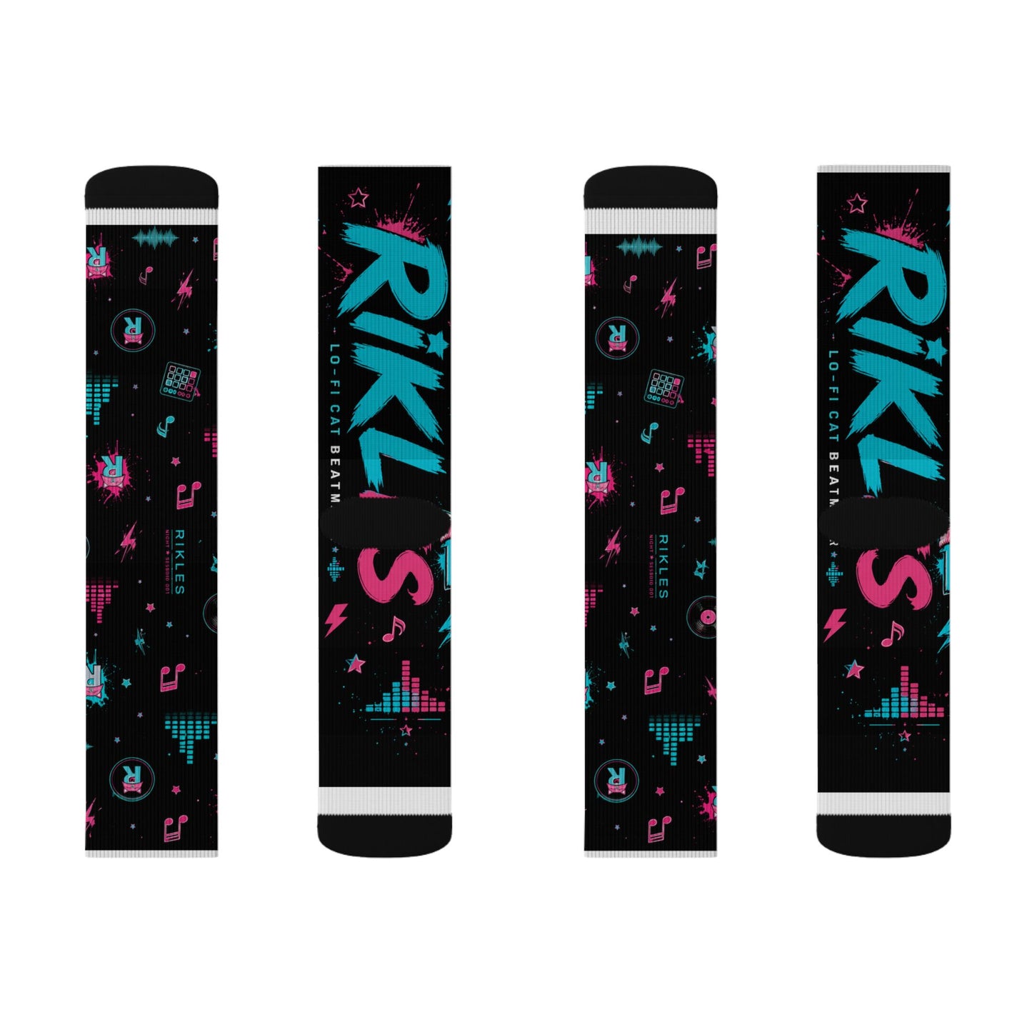 Rikles "Neon Beats" Premium Crew Socks