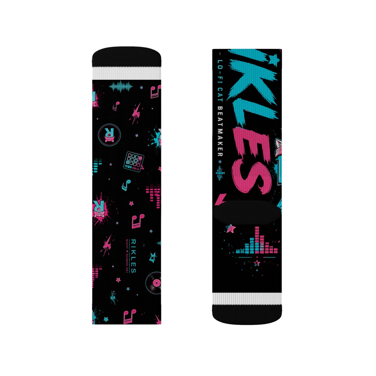 Rikles "Neon Beats" Premium Crew Socks