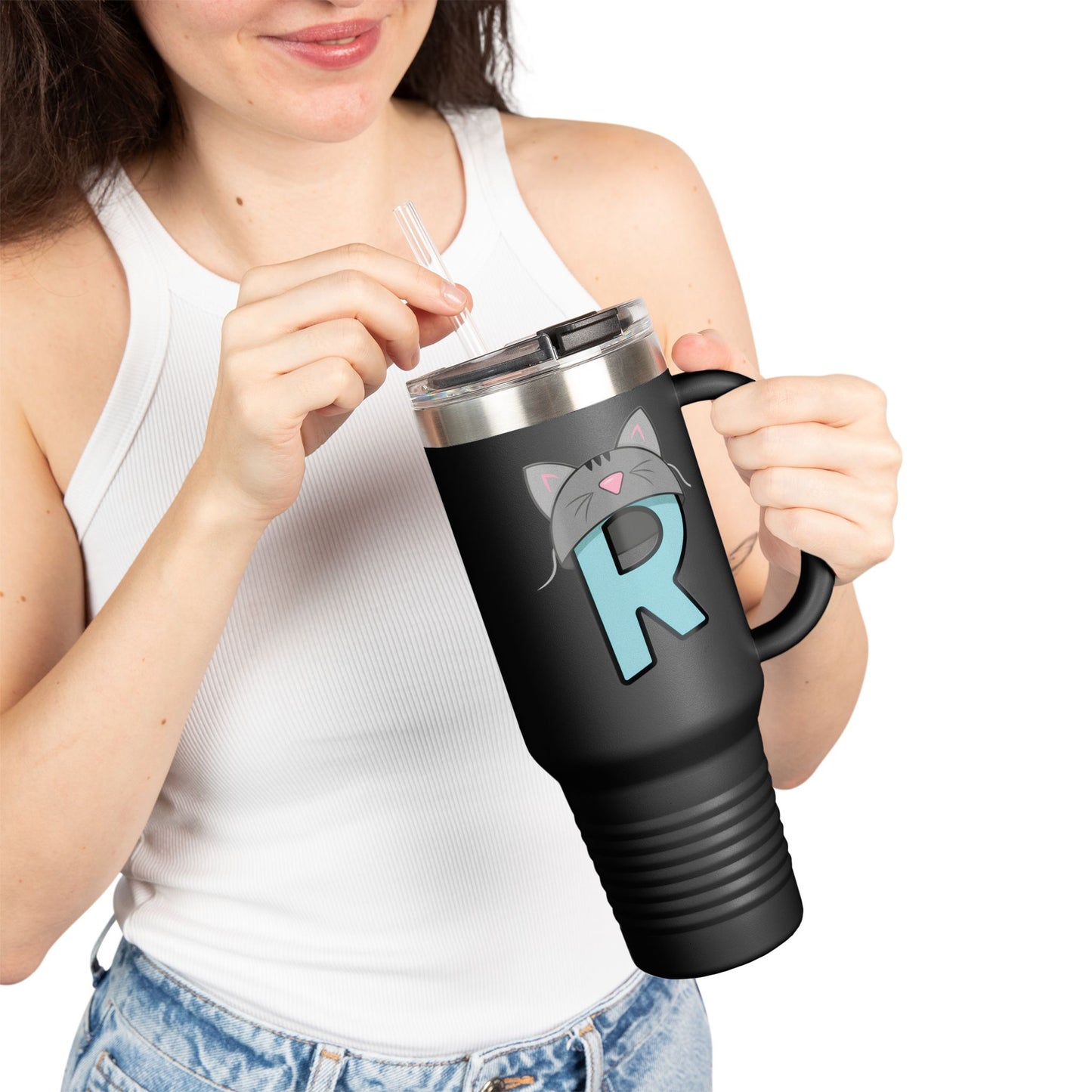 Rikles Official "Late-Night Focus" 40oz Tumbler | Aesthetic Desk Setup Mug