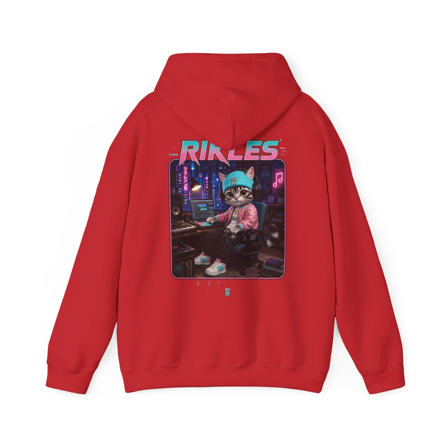 Retro Cyberpunk Cat Hoodie – "RILES" Gamer Cat Sweatshirt