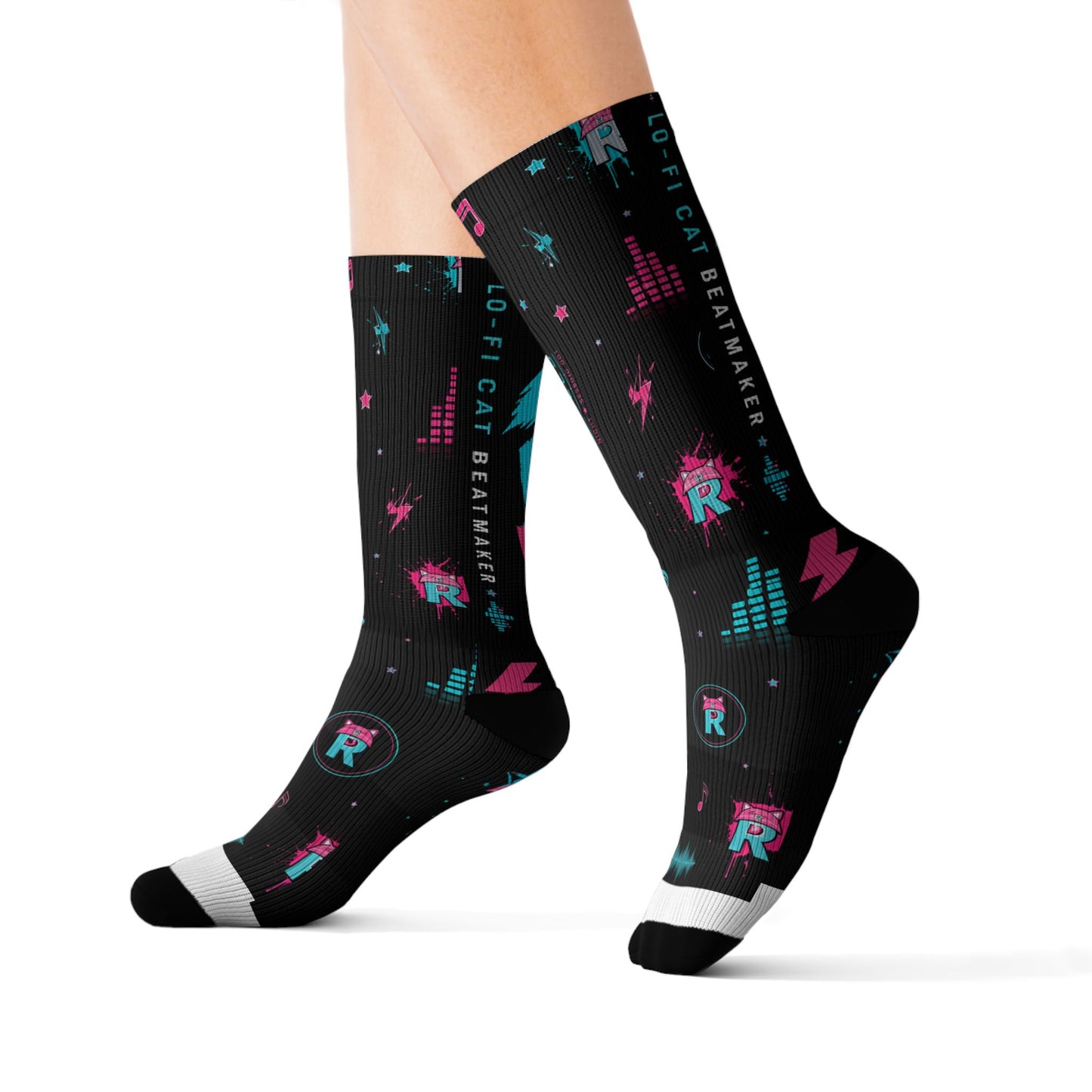 Rikles "Neon Beats" Premium Crew Socks