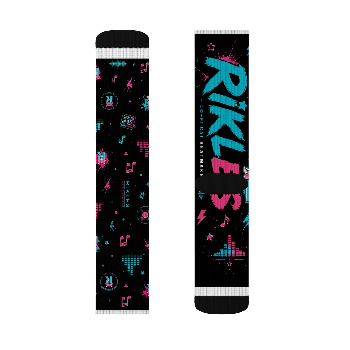 Rikles "Neon Beats" Premium Crew Socks
