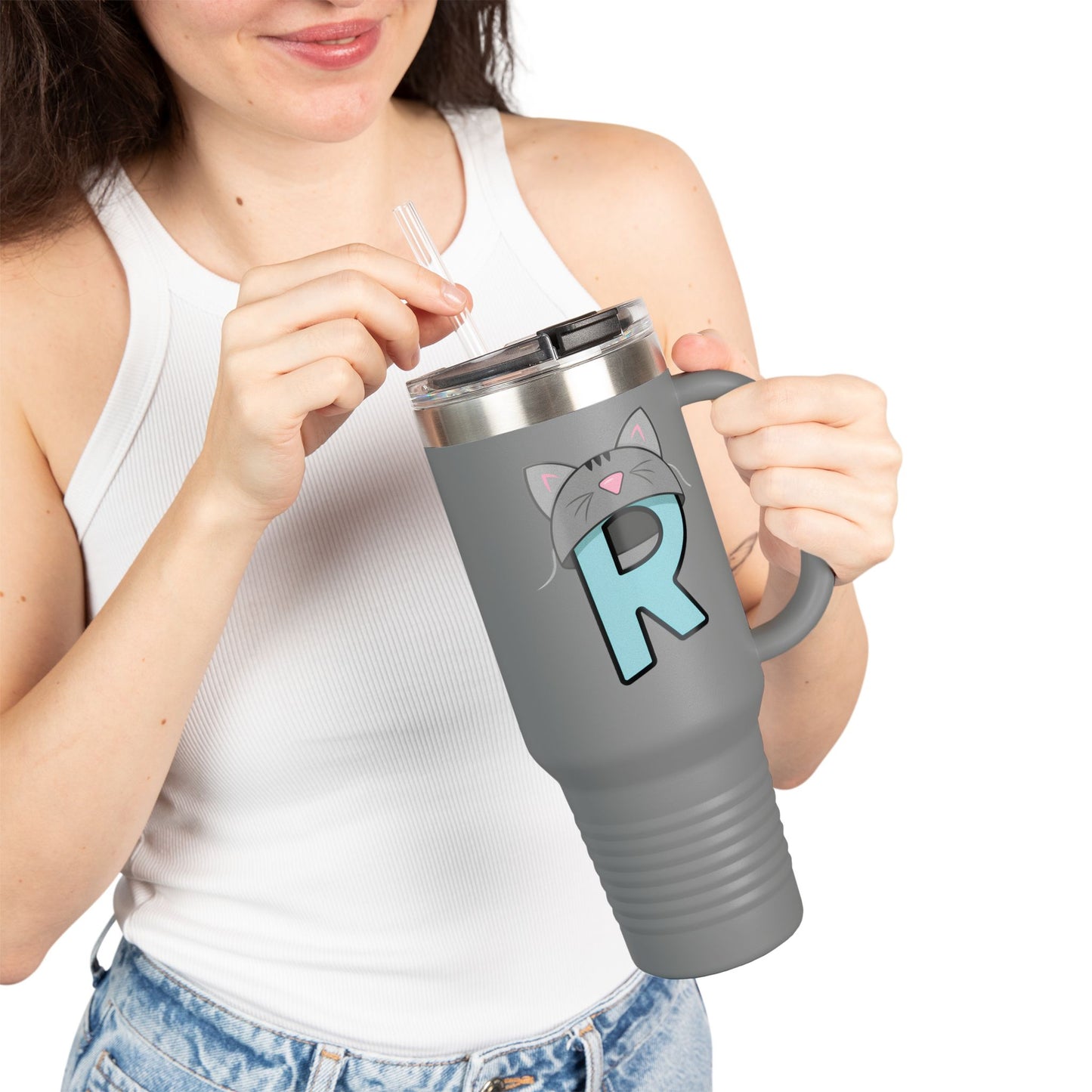 Rikles Official "Late-Night Focus" 40oz Tumbler | Aesthetic Desk Setup Mug
