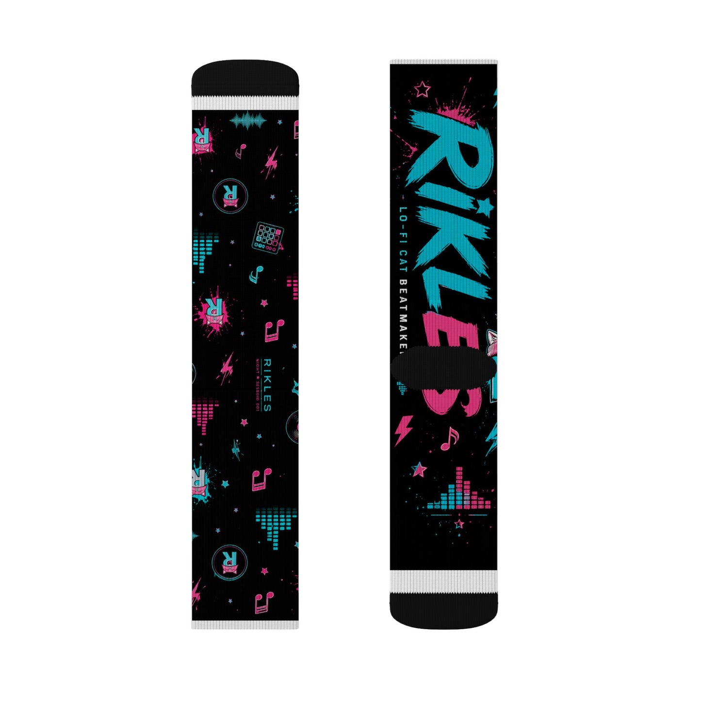 Rikles "Neon Beats" Premium Crew Socks