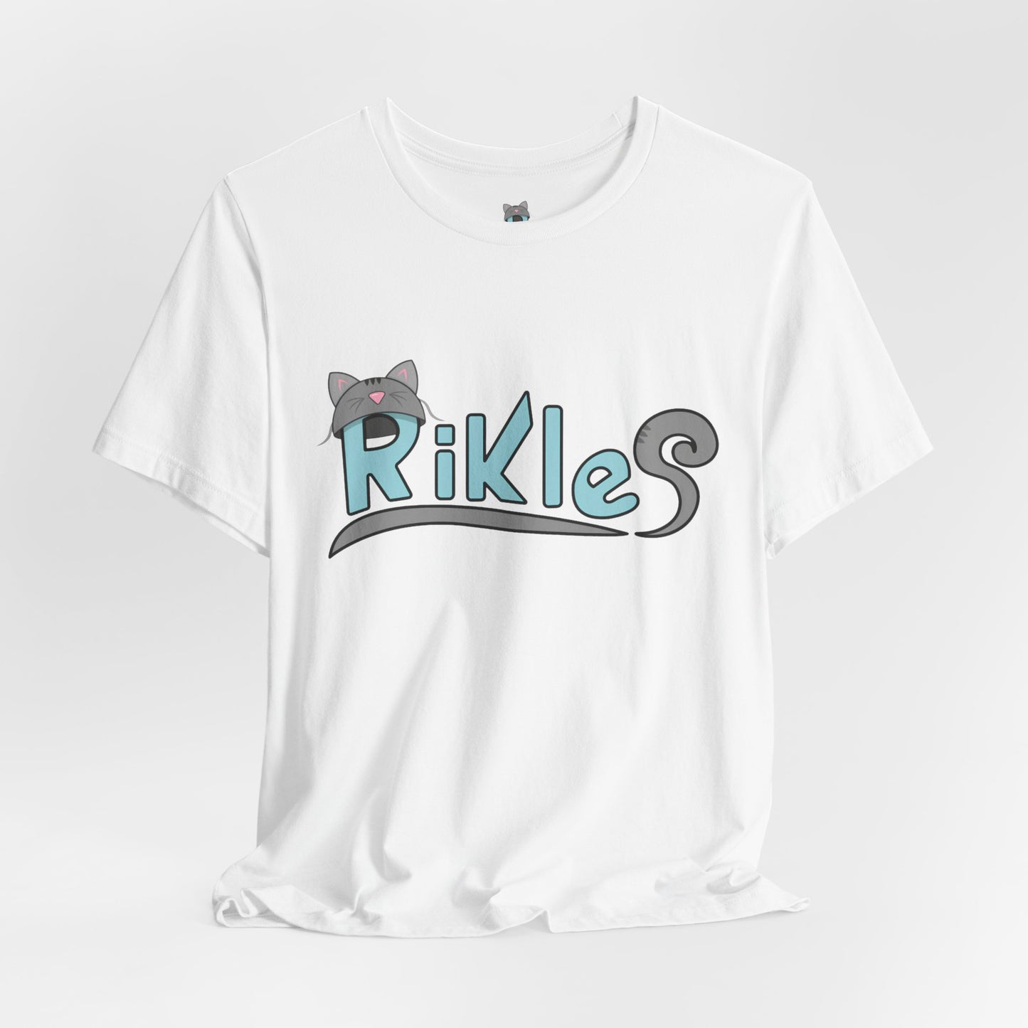 Rikles Cat DJ Graphic Tee — Retro Synthwave Gaming Shirt
