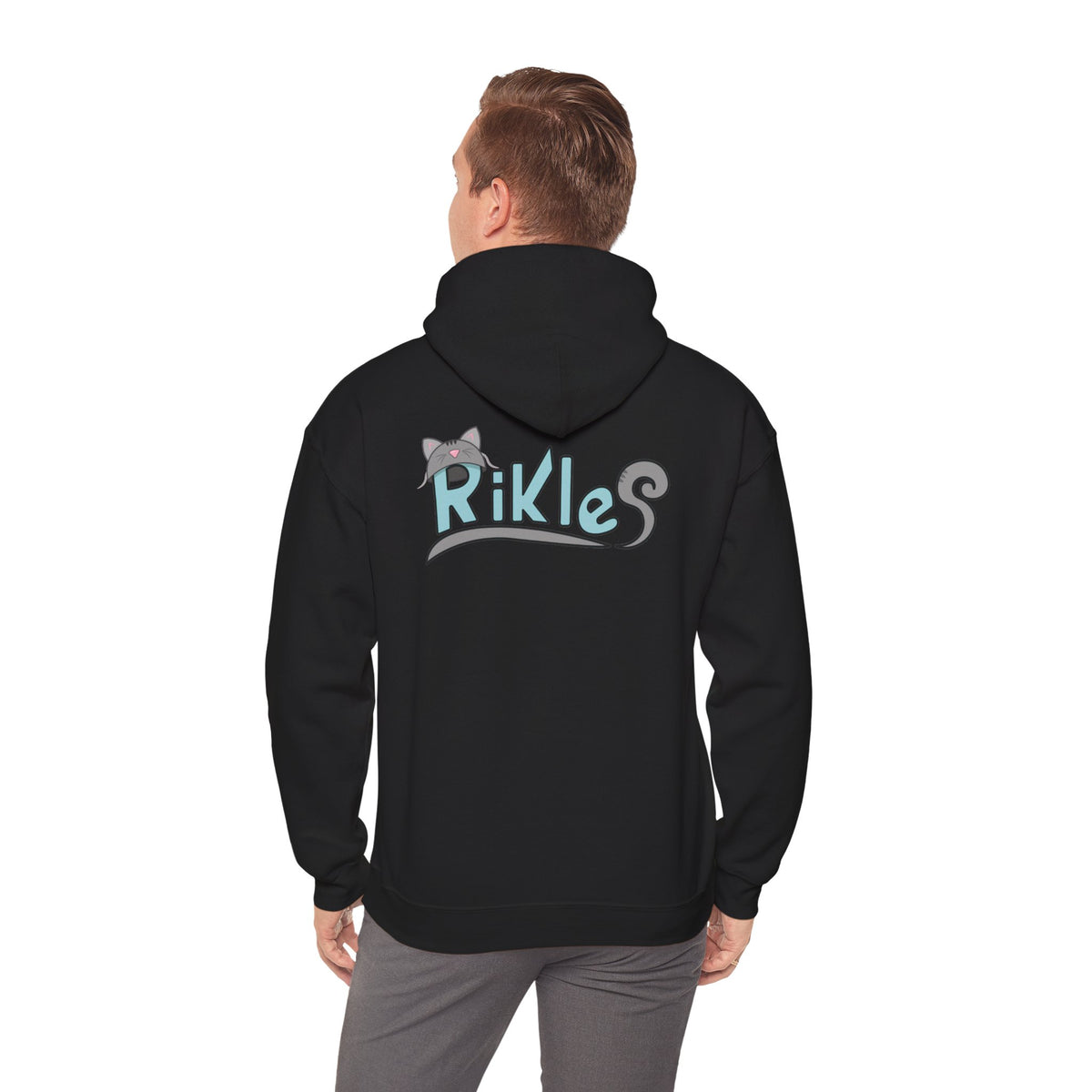 Retro Cyberpunk Cat Hoodie – "RIKLES" Gamer Cat Sweatshirt