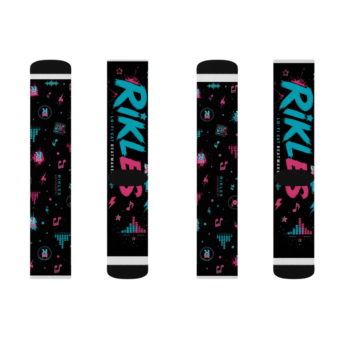 Rikles "Neon Beats" Premium Crew Socks