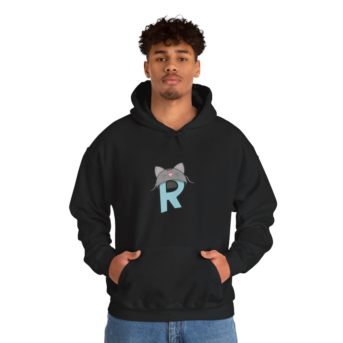 Retro Cyberpunk Cat Hoodie – "RIKLES" Gamer Cat Sweatshirt