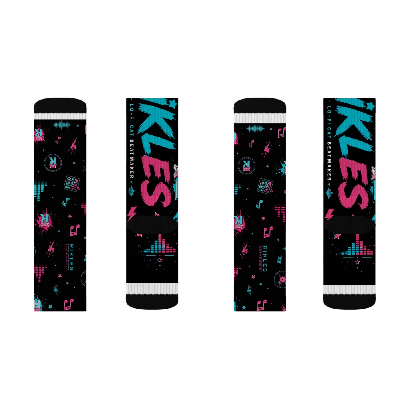 Rikles "Neon Beats" Premium Crew Socks