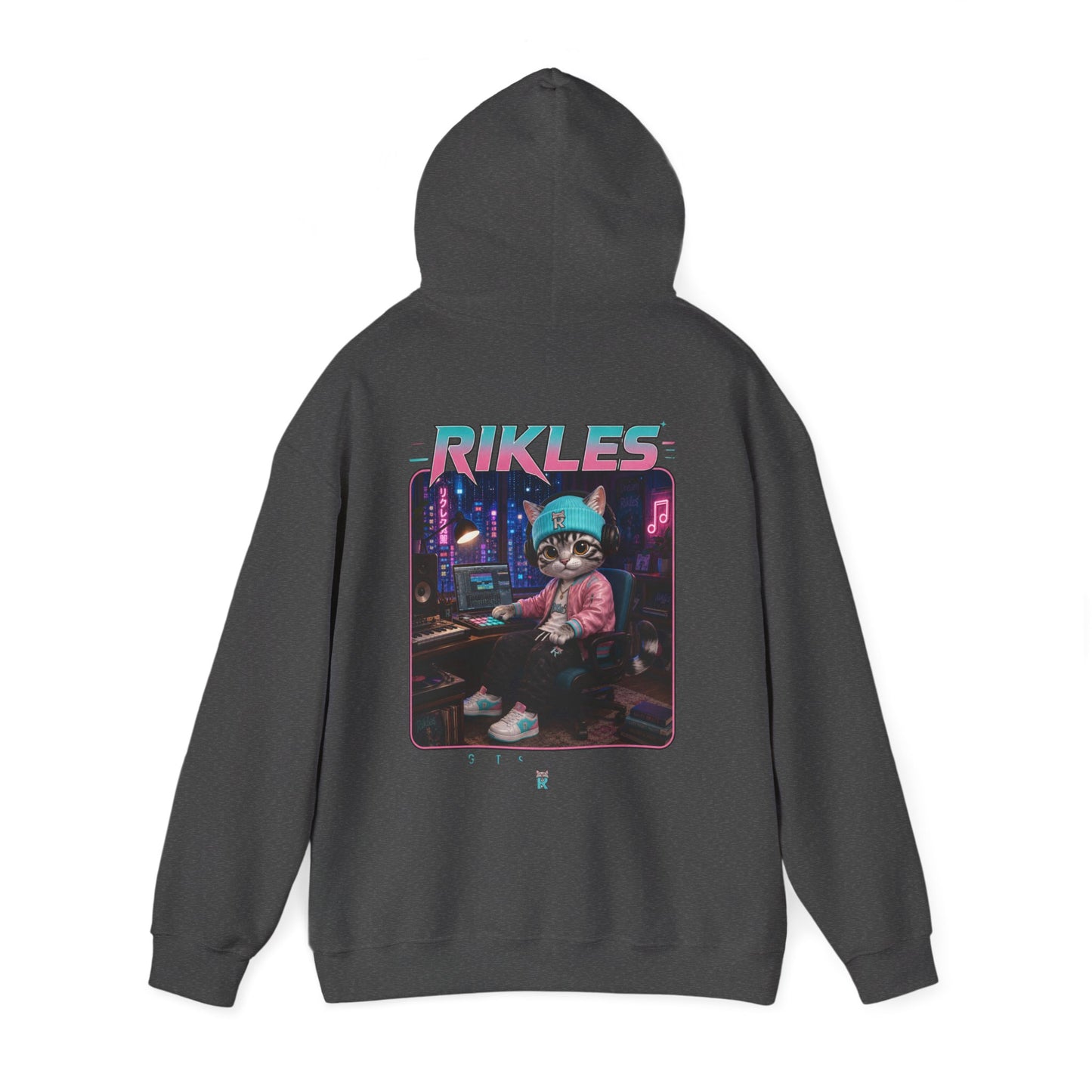 Retro Cyberpunk Cat Hoodie – "RILES" Gamer Cat Sweatshirt