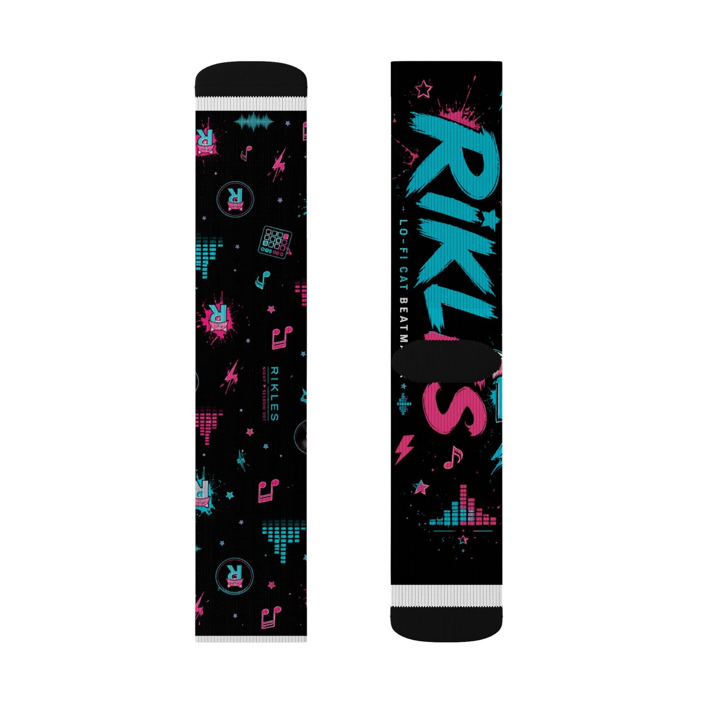 Rikles "Neon Beats" Premium Crew Socks