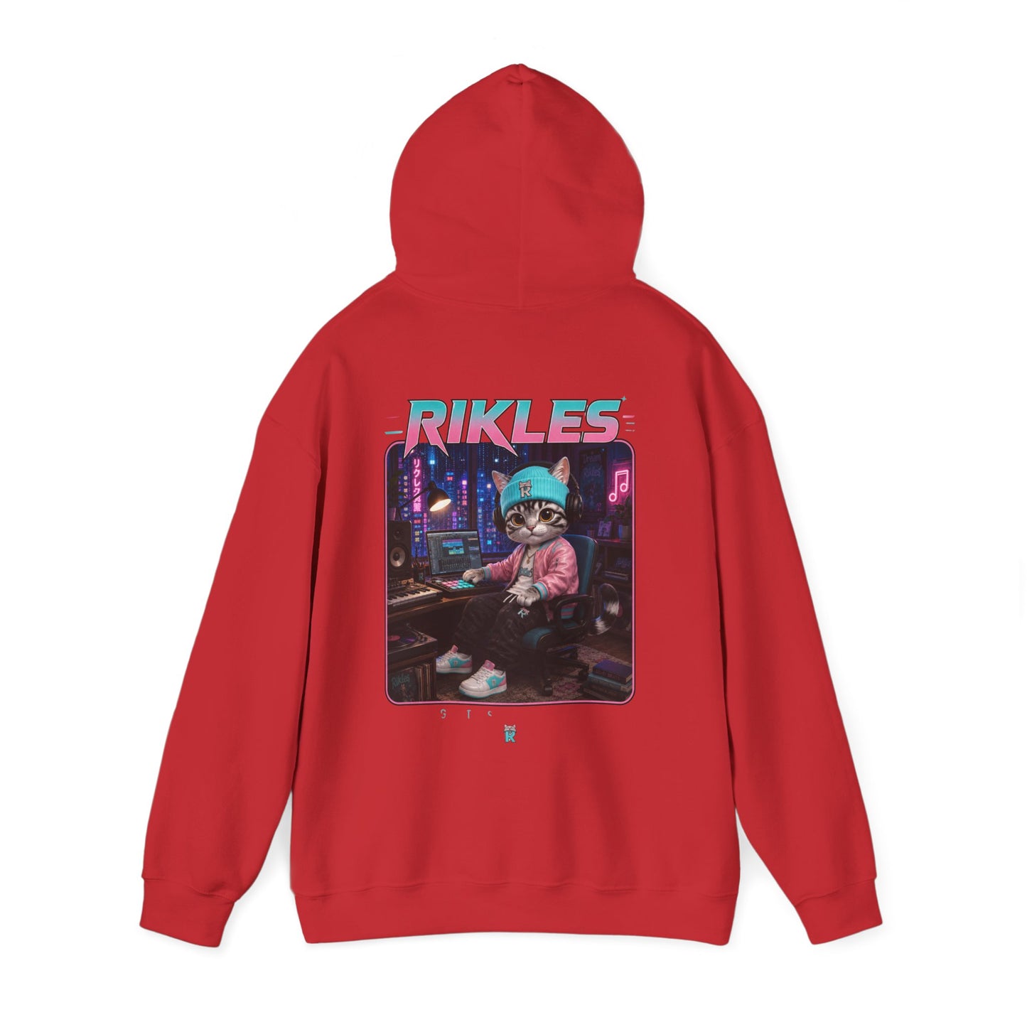Retro Cyberpunk Cat Hoodie – "RILES" Gamer Cat Sweatshirt