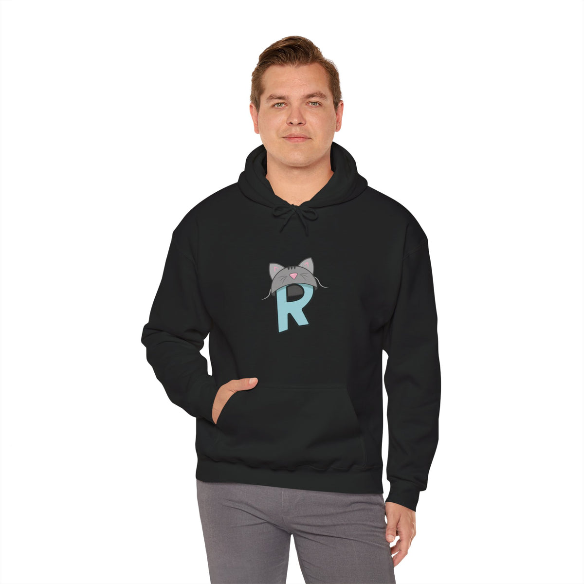Retro Cyberpunk Cat Hoodie – "RIKLES" Gamer Cat Sweatshirt