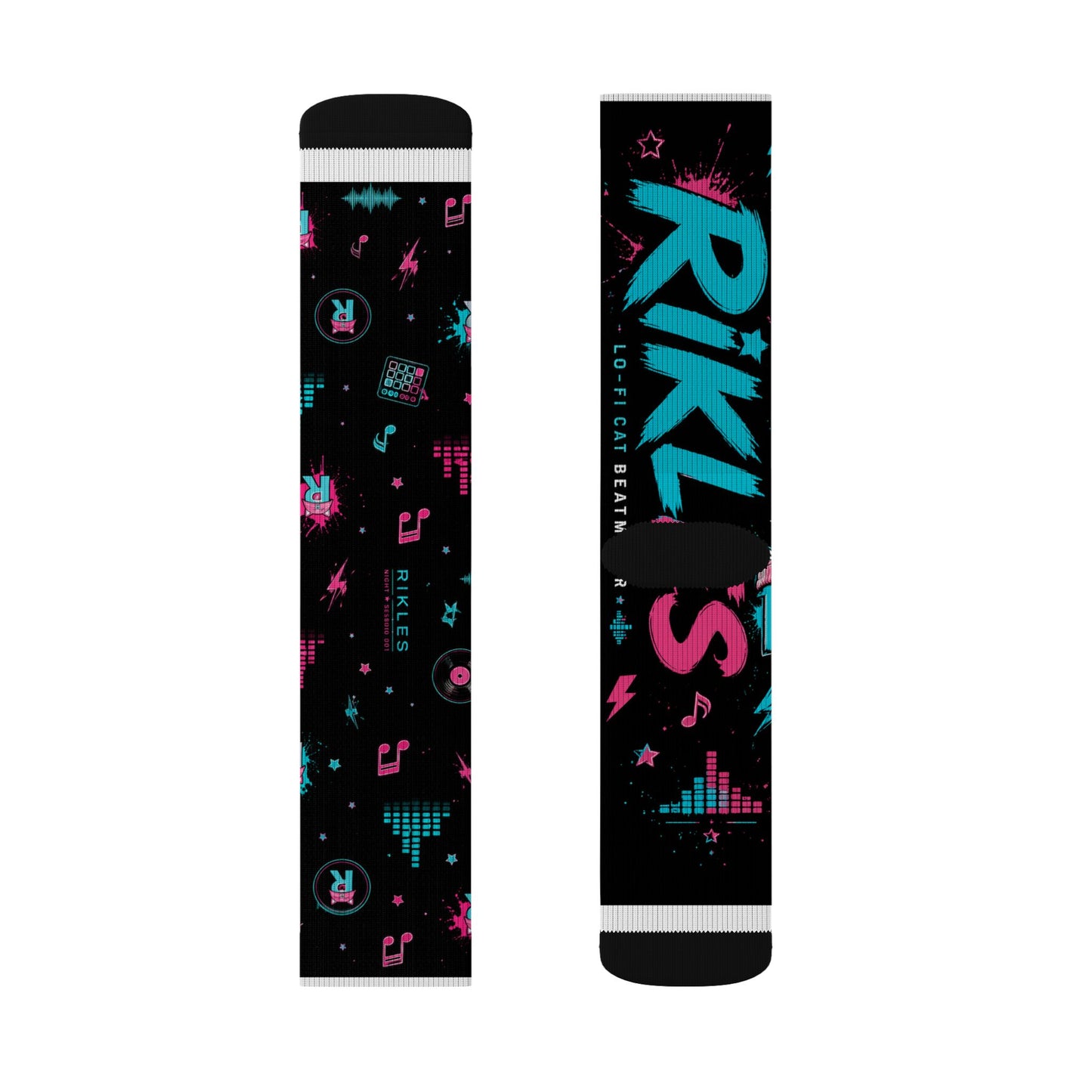 Rikles "Neon Beats" Premium Crew Socks