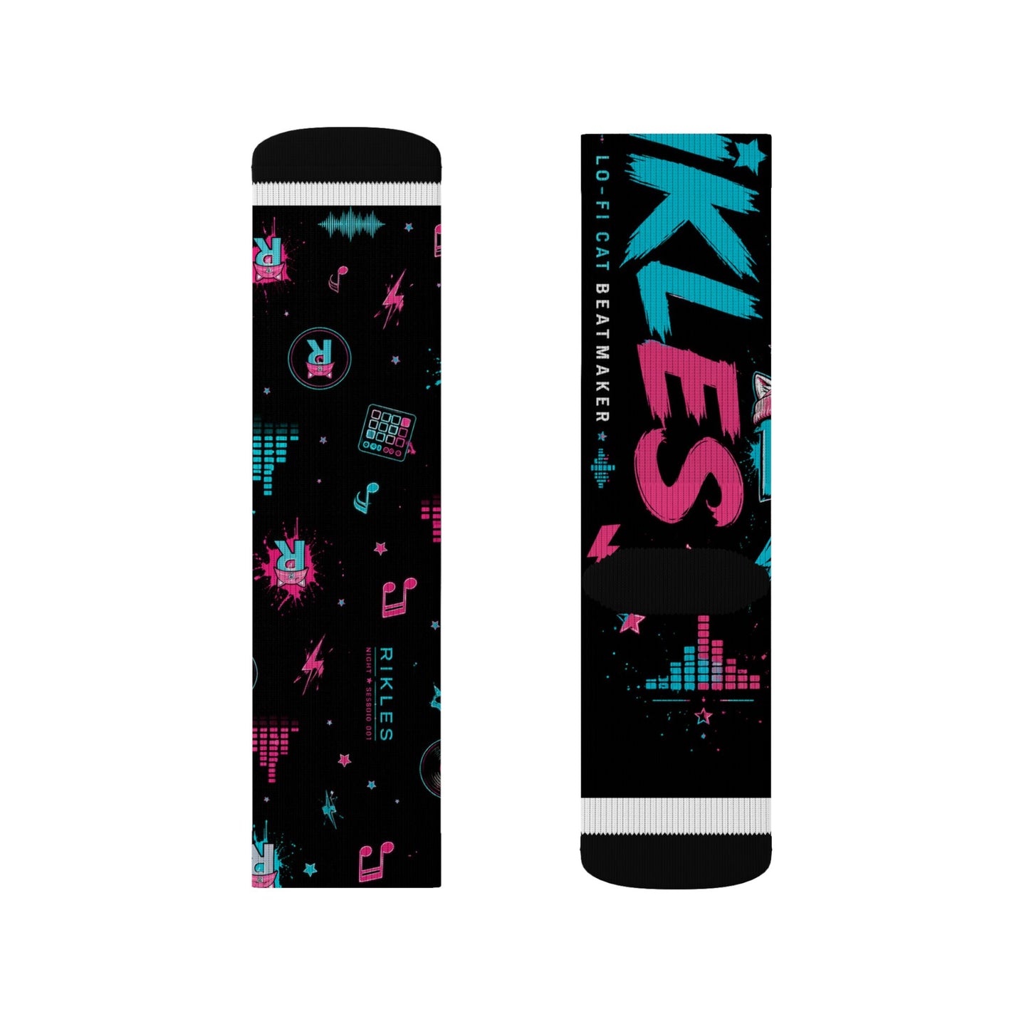 Rikles "Neon Beats" Premium Crew Socks
