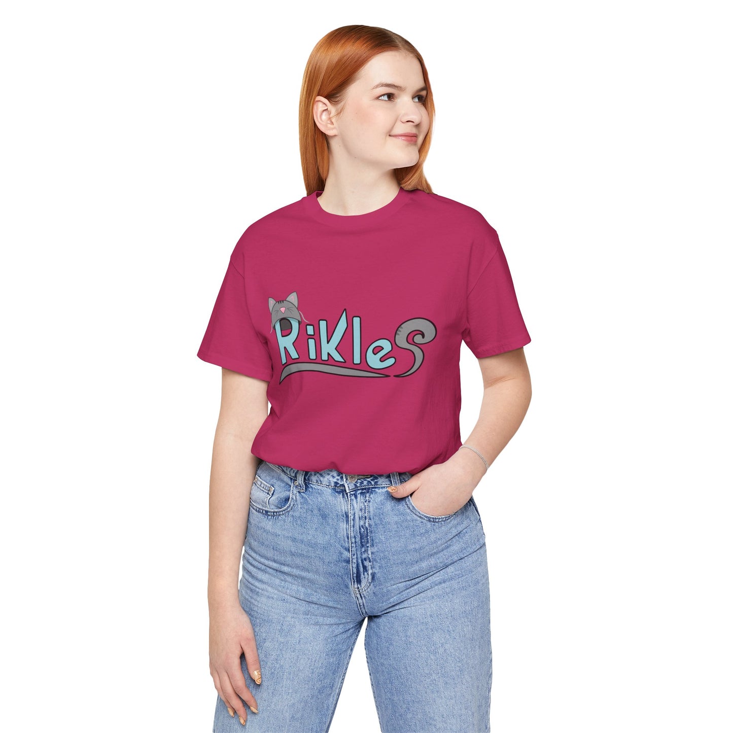 Rikles Cat DJ Graphic Tee — Retro Synthwave Gaming Shirt